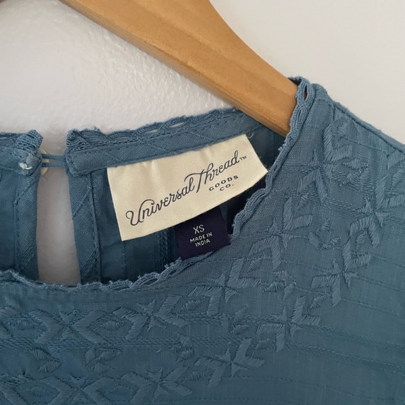 CONSIGNED - Blue Peasant Maxi Dress - Picture 4 of 4